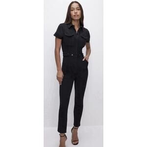 GOOD AMERICAN Fit for Success Stretch Black Jumpsuit Women's Size XS NWT